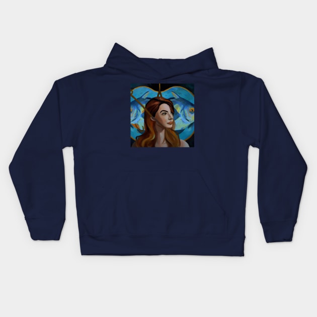 Pisces Zodiac Kids Hoodie by tearbytea